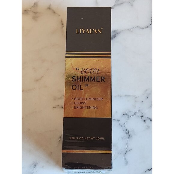 Liyalan Body Shimmer Oil 100ml - Body Luminizer Glows Brightening 03 Bronze Gold - Picture 2 of 5